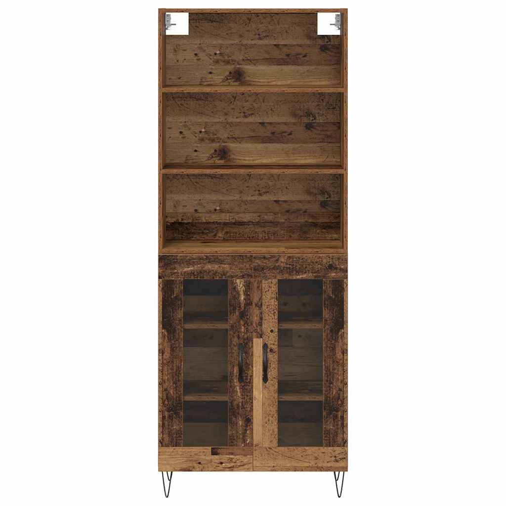 Magasfiú 2 pcs Öreg fa 69,5 x 34 x 180 cm Szerelt fa és Üveg