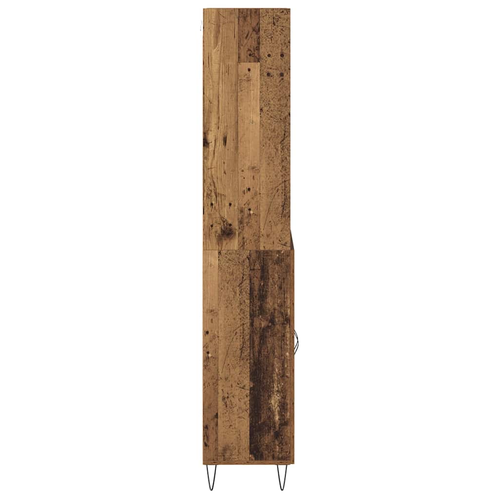 Magasfiú 2 pcs Öreg fa 69,5 x 34 x 180 cm Szerelt fa és Üveg