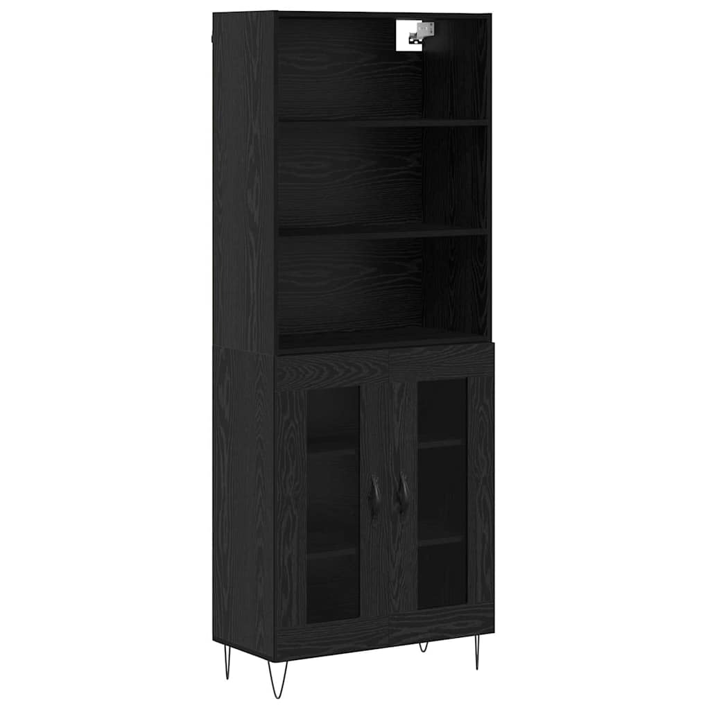 Magasfiú 2 pcs Fekete tölgy 69,5 x 34 x 180 cm