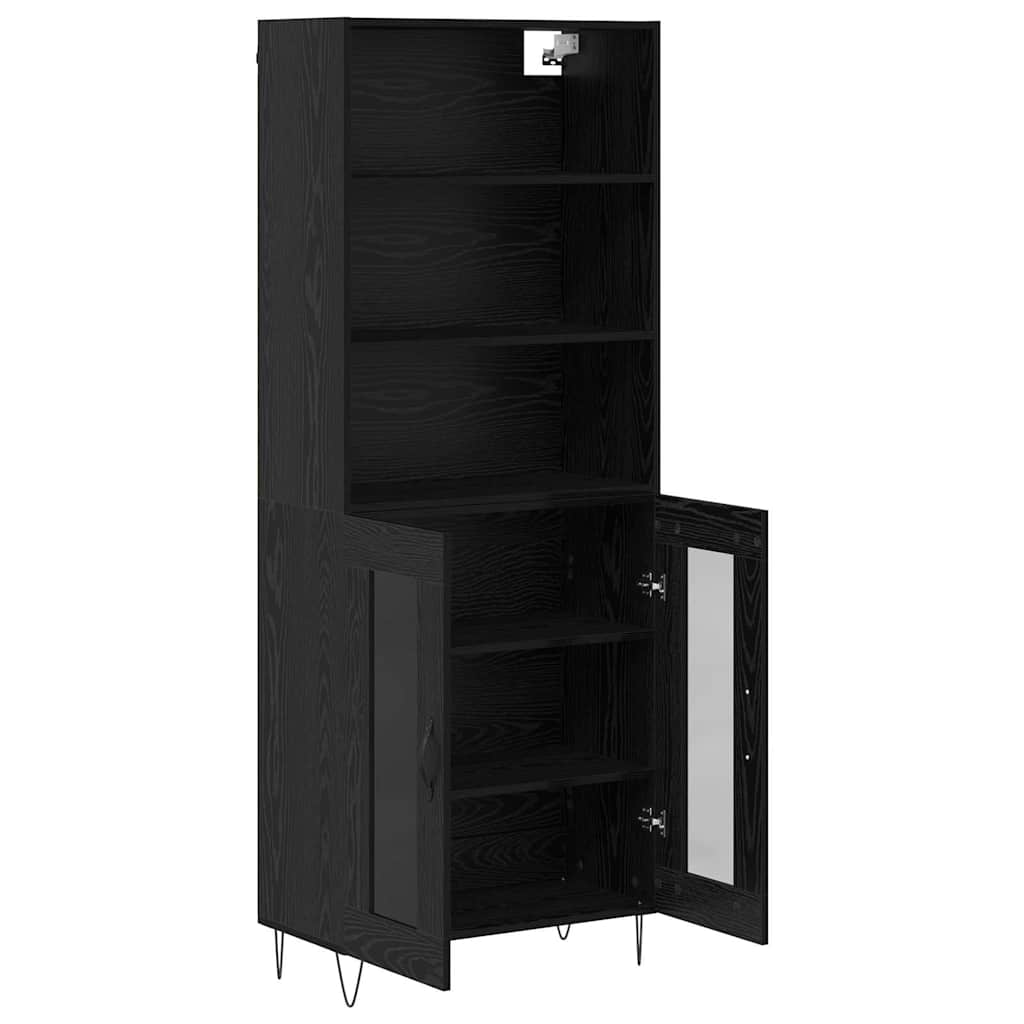 Magasfiú 2 pcs Fekete tölgy 69,5 x 34 x 180 cm