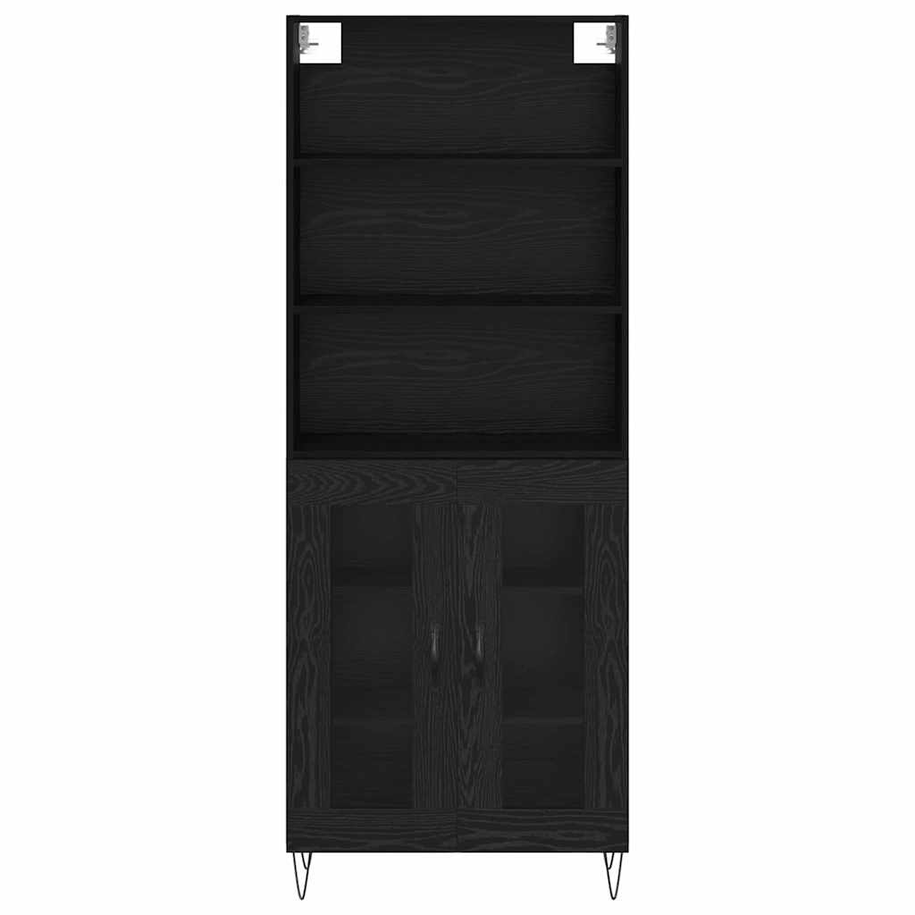 Magasfiú 2 pcs Fekete tölgy 69,5 x 34 x 180 cm