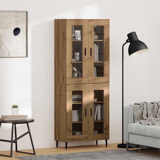 Magasfiú 2 pcs Artisan tölgy Műanyag Fa és Üveg