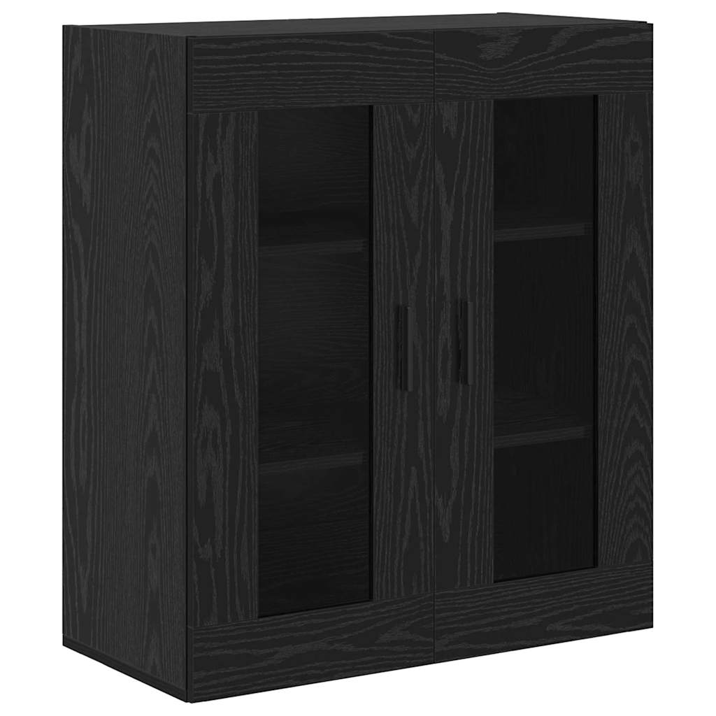 Magasfiú 2 pcs Fekete tölgy 69,5 x 34 x 180 cm Szerelt Fa