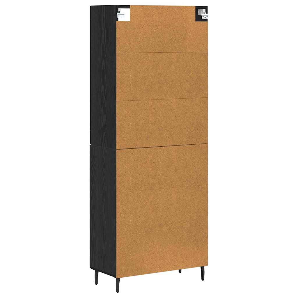 Magasfiú 2 pcs Fekete tölgy 69,5 x 34 x 180 cm Szerelt Fa