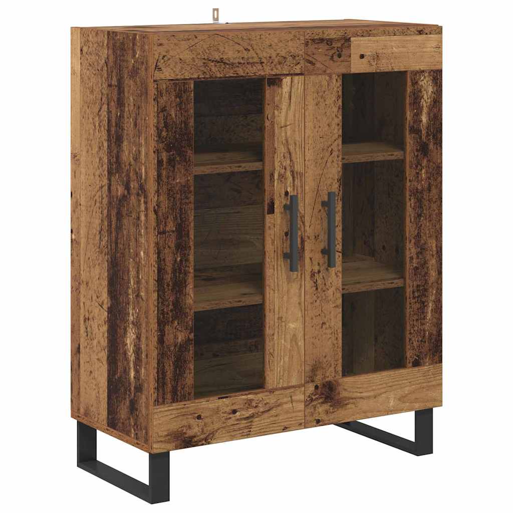 Magasfiú 2 pcs Öreg fa 69,5 x 34 x 180 cm Szerelt fa és Üveg