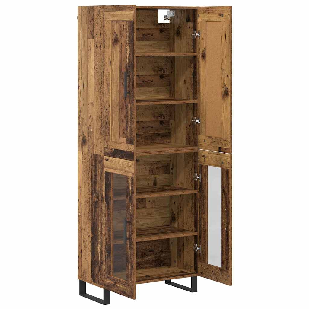 Magasfiú 2 pcs Öreg fa 69,5 x 34 x 180 cm Szerelt fa és Üveg