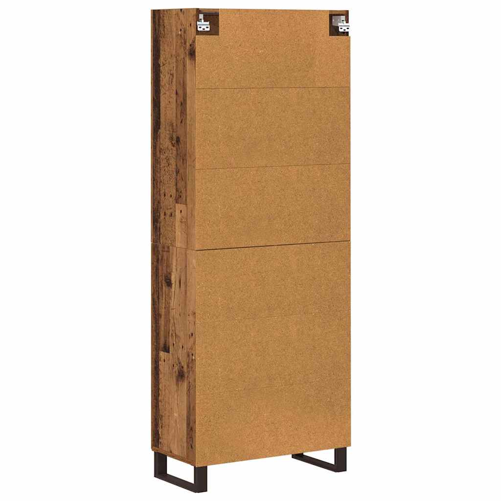 Magasfiú 2 pcs Öreg fa 69,5 x 34 x 180 cm Szerelt fa és Üveg