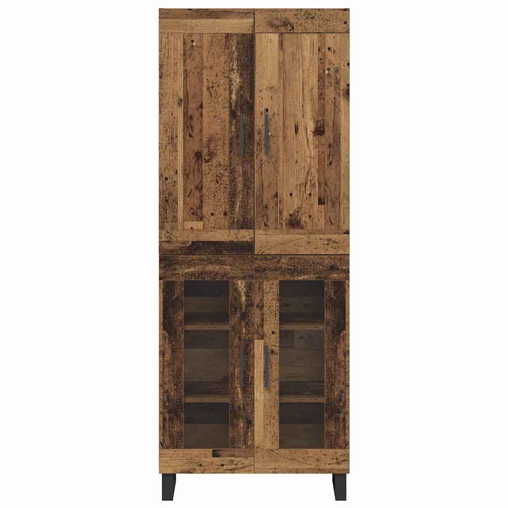 Magasfiú 2 pcs Öreg fa 69,5 x 34 x 180 cm Szerelt fa és Üveg