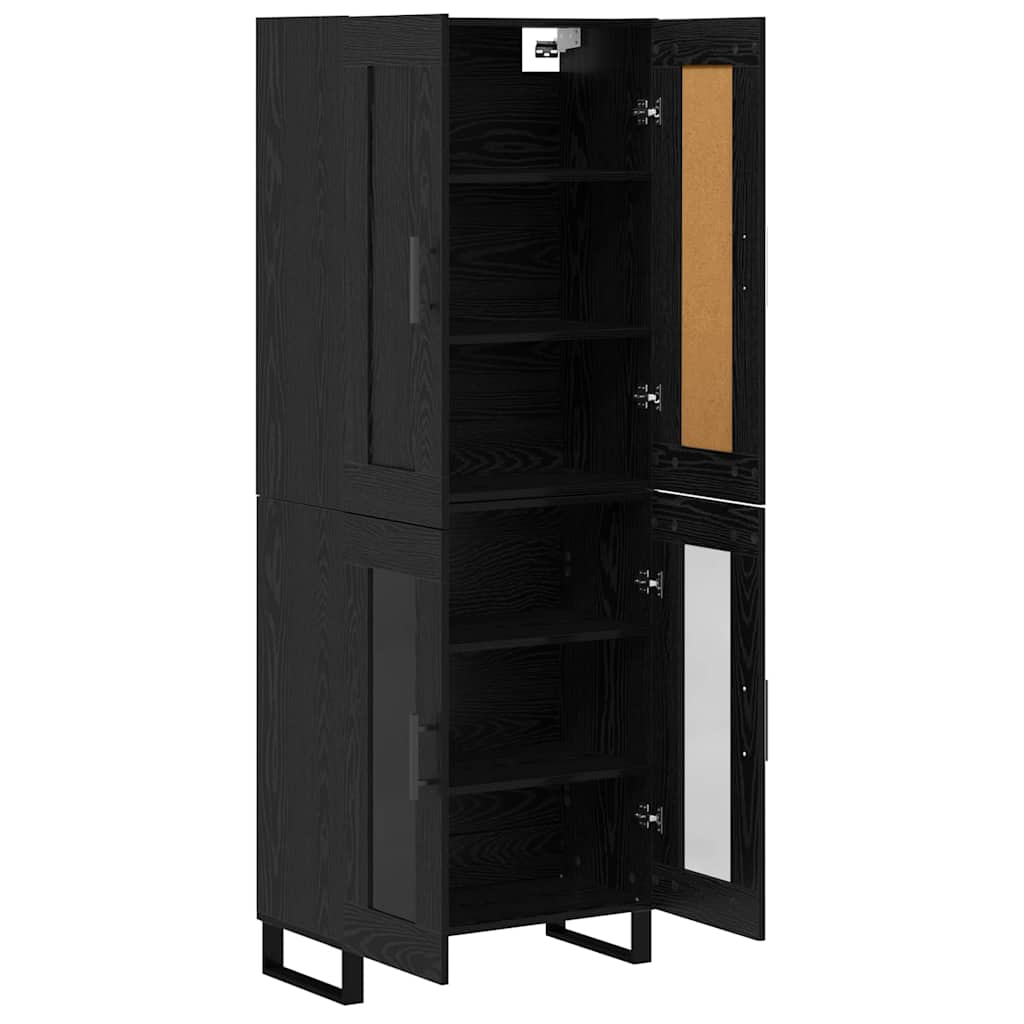 Magasfiú 2 pcs Fekete tölgy 69,5 x 34 x 180 cm
