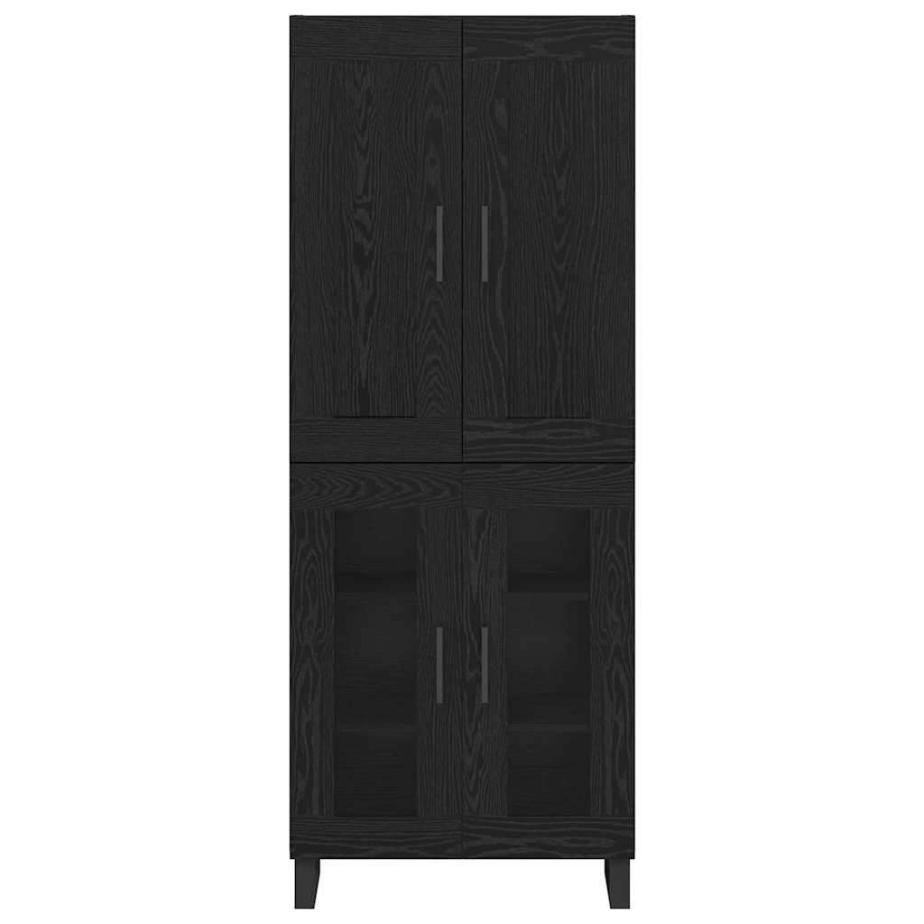 Magasfiú 2 pcs Fekete tölgy 69,5 x 34 x 180 cm