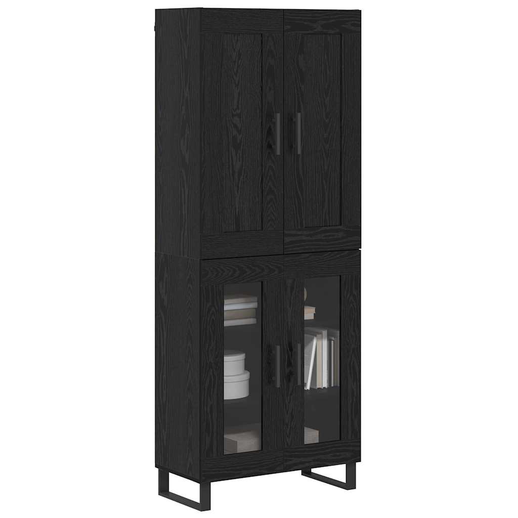 Magasfiú 2 pcs Fekete tölgy 69,5 x 34 x 180 cm