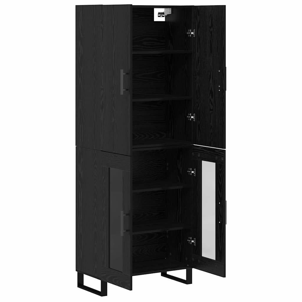 Magasfiú 2 pcs Fekete tölgy 69,5 x 34 x 180 cm