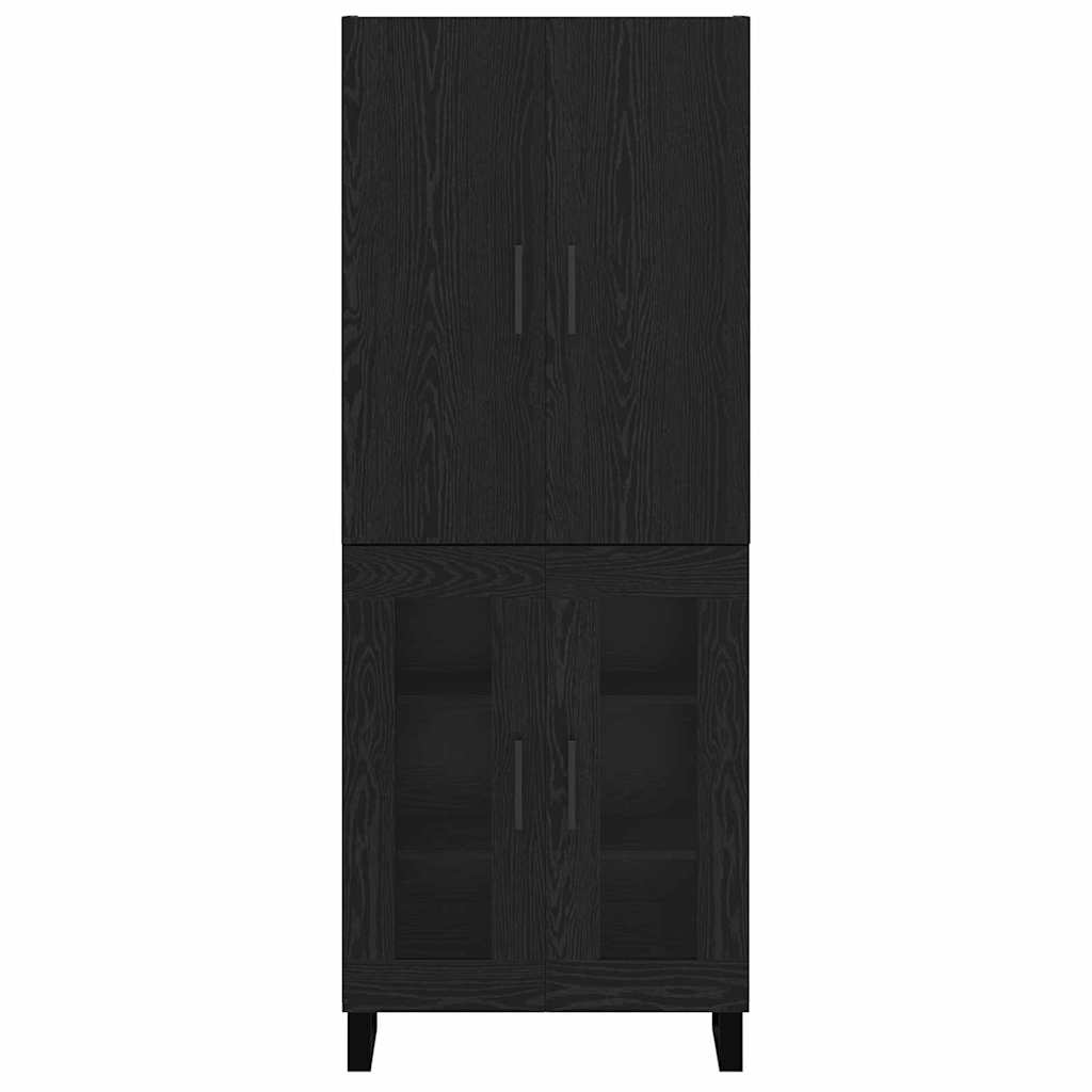 Magasfiú 2 pcs Fekete tölgy 69,5 x 34 x 180 cm
