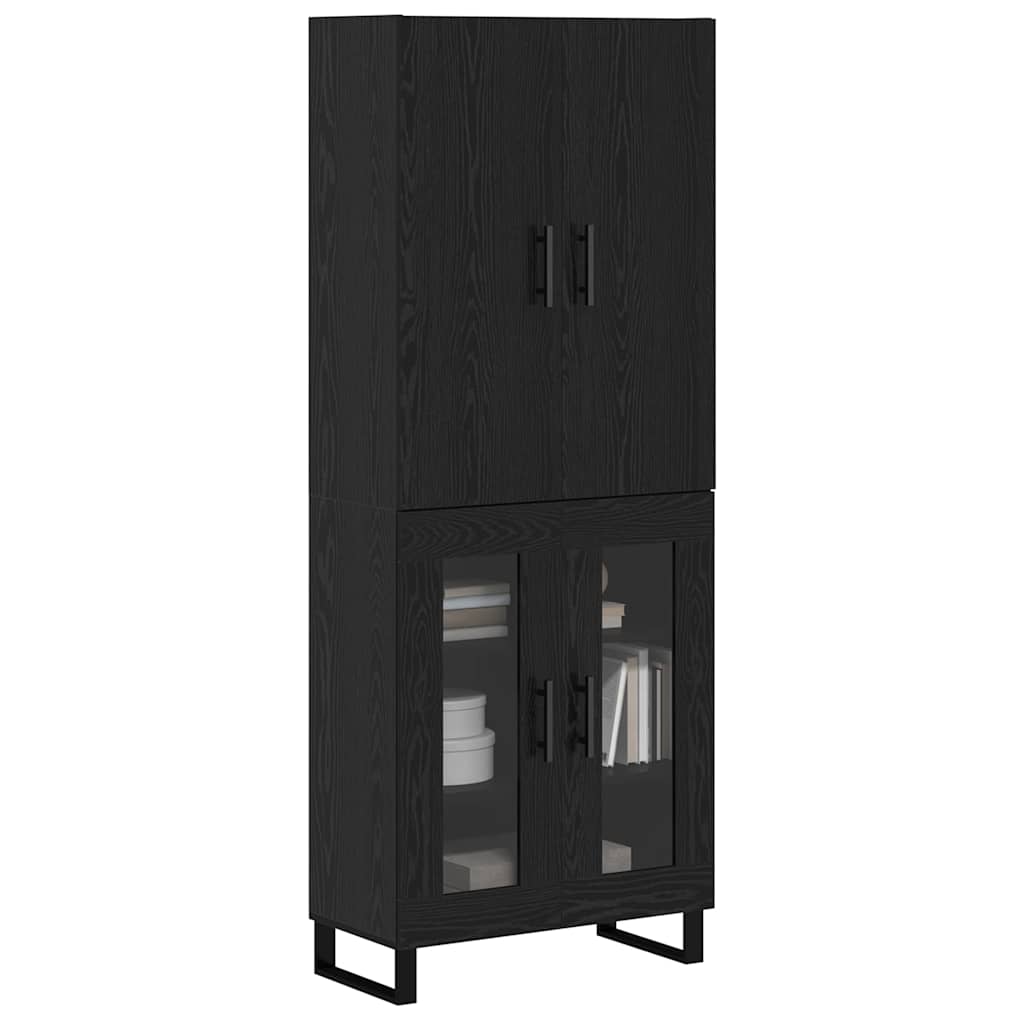 Magasfiú 2 pcs Fekete tölgy 69,5 x 34 x 180 cm