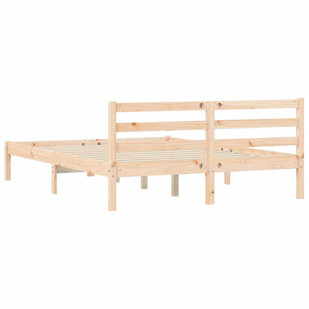 Ágykeret Természetes 208,5 x 157,5 x 69,5 cm Tömör fenyőfa