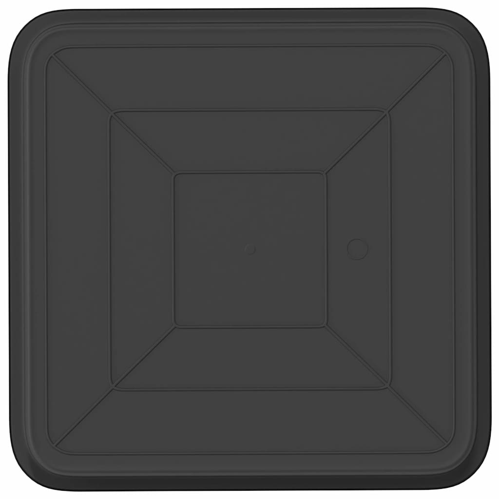 Négyzetes Virágtálca 6 db Fekete 36 x 36 x 2,5 cm Műanyag
