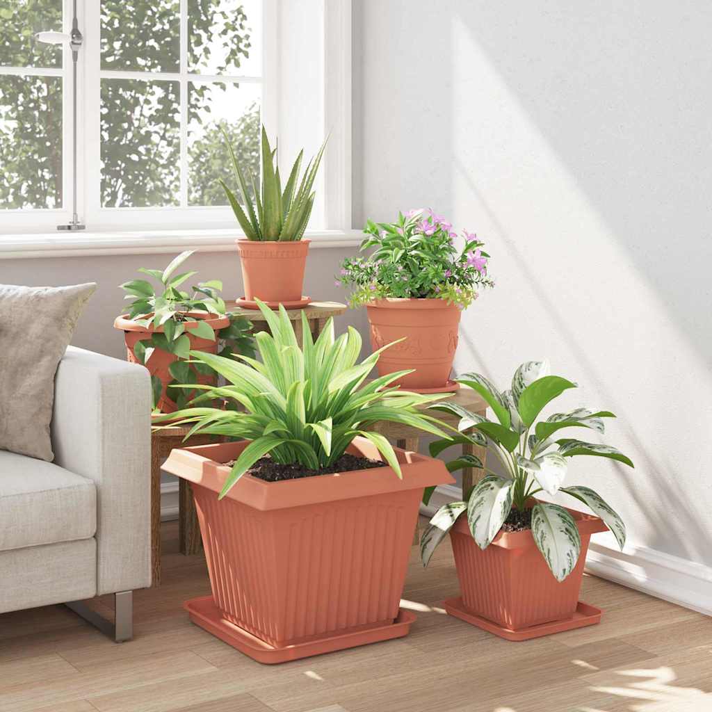 Négyzetes Virágtálca 24 db Tégla Vörös 36 x 36 x 2,5 cm Műanyag
