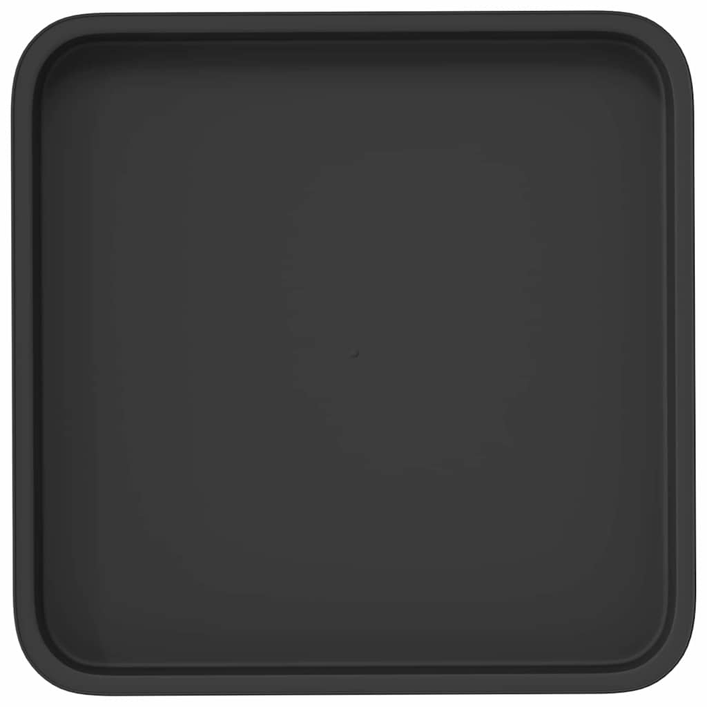 Négyzetes Virágtálca 24 db Fekete 36 x 36 x 2,5 cm Műanyag