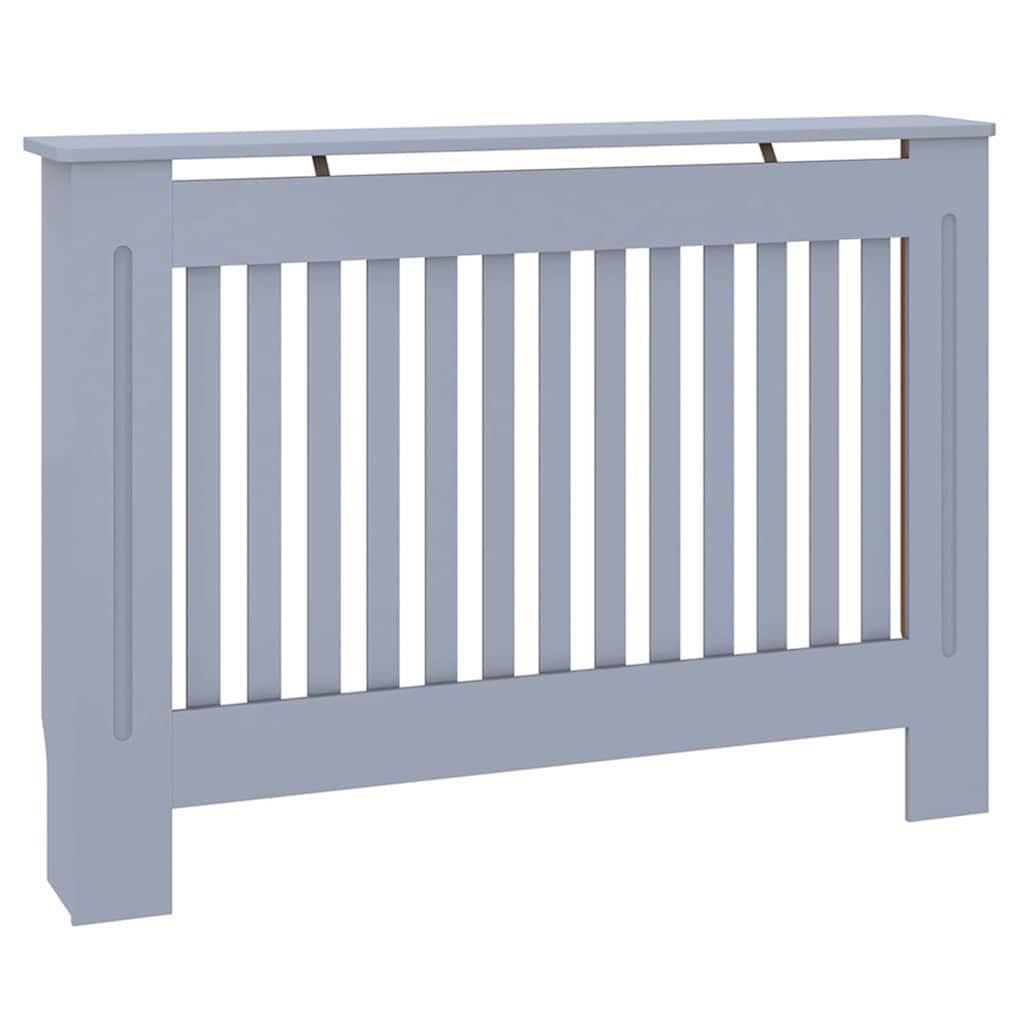 Radiátor fedezék 2 pcs Szürke 112 x 19 x 81,5 cm Szerelt Fa