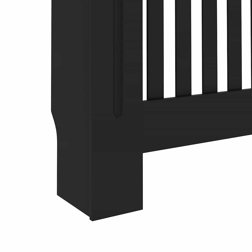 Radiátor fedezék 2 pcs Fekete 112 x 19 x 81,5 cm Szerelt Fa