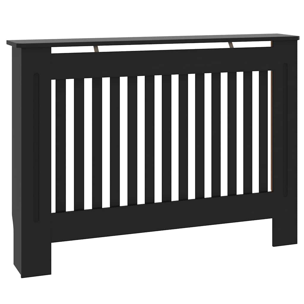 Radiátor fedezék 2 pcs Fekete 112 x 19 x 81,5 cm Szerelt Fa