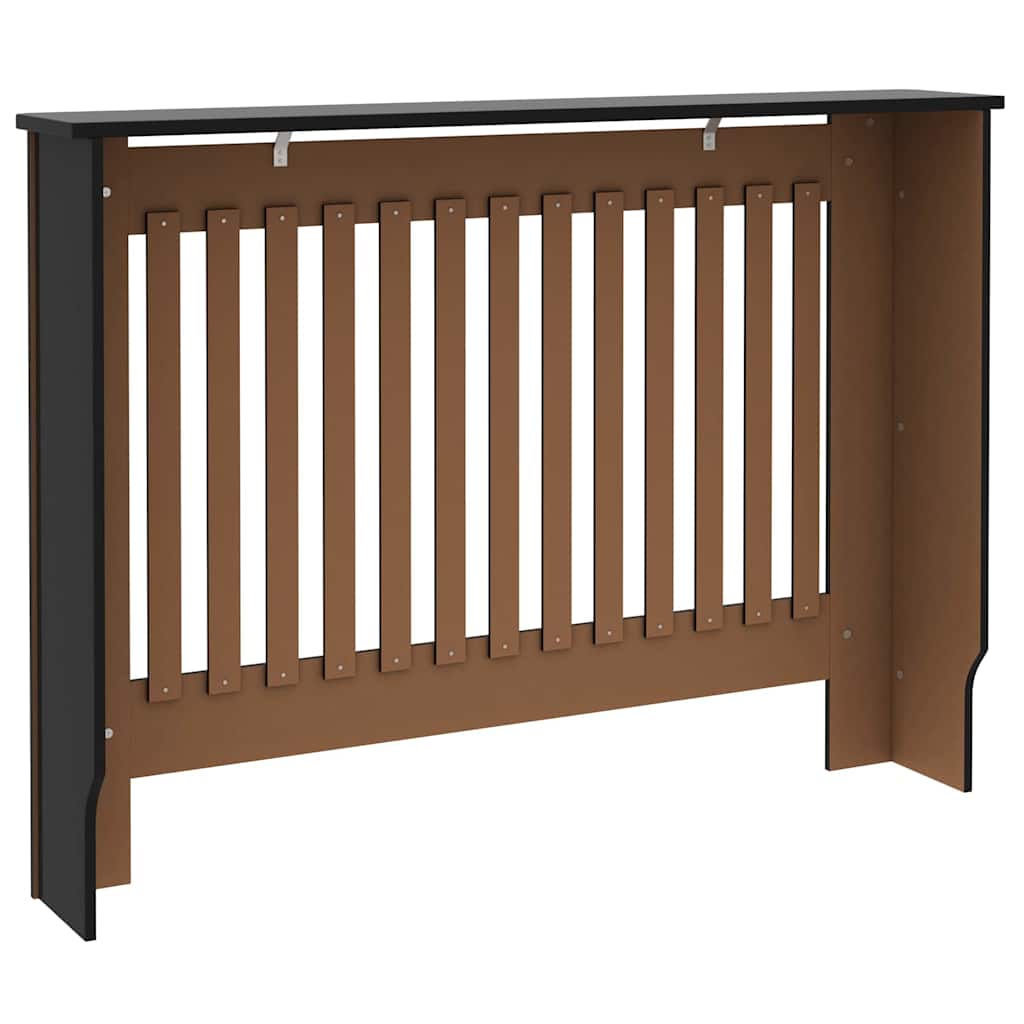Radiátor fedezék 2 pcs Fekete 112 x 19 x 81,5 cm Szerelt Fa