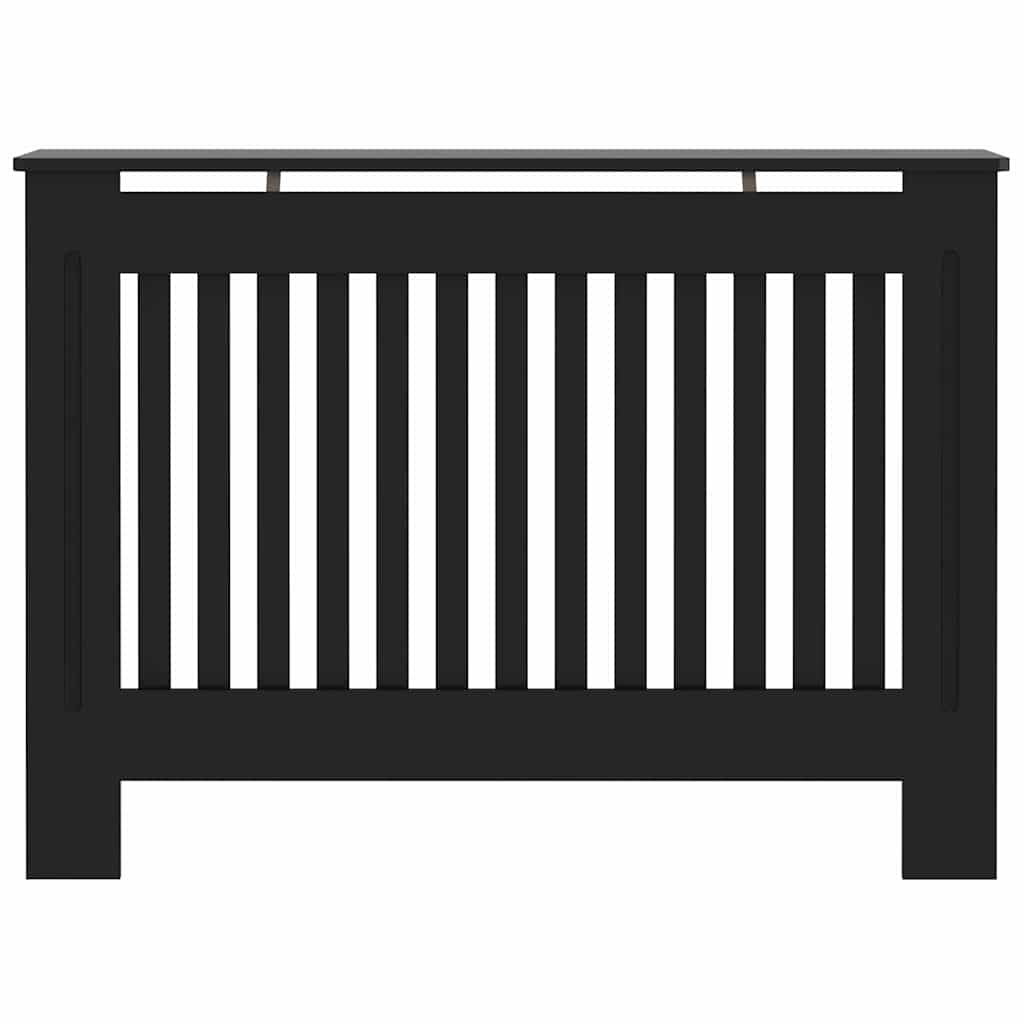 Radiátor fedezék 2 pcs Fekete 112 x 19 x 81,5 cm Szerelt Fa