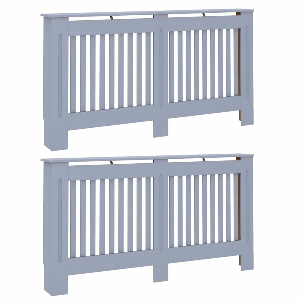 Radiátor fedezék 2 pcs Szürke 152 x 19 x 81,5 cm Szerelt Fa