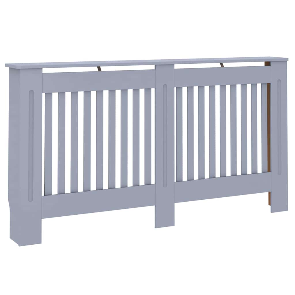 Radiátor fedezék 2 pcs Szürke 152 x 19 x 81,5 cm Szerelt Fa