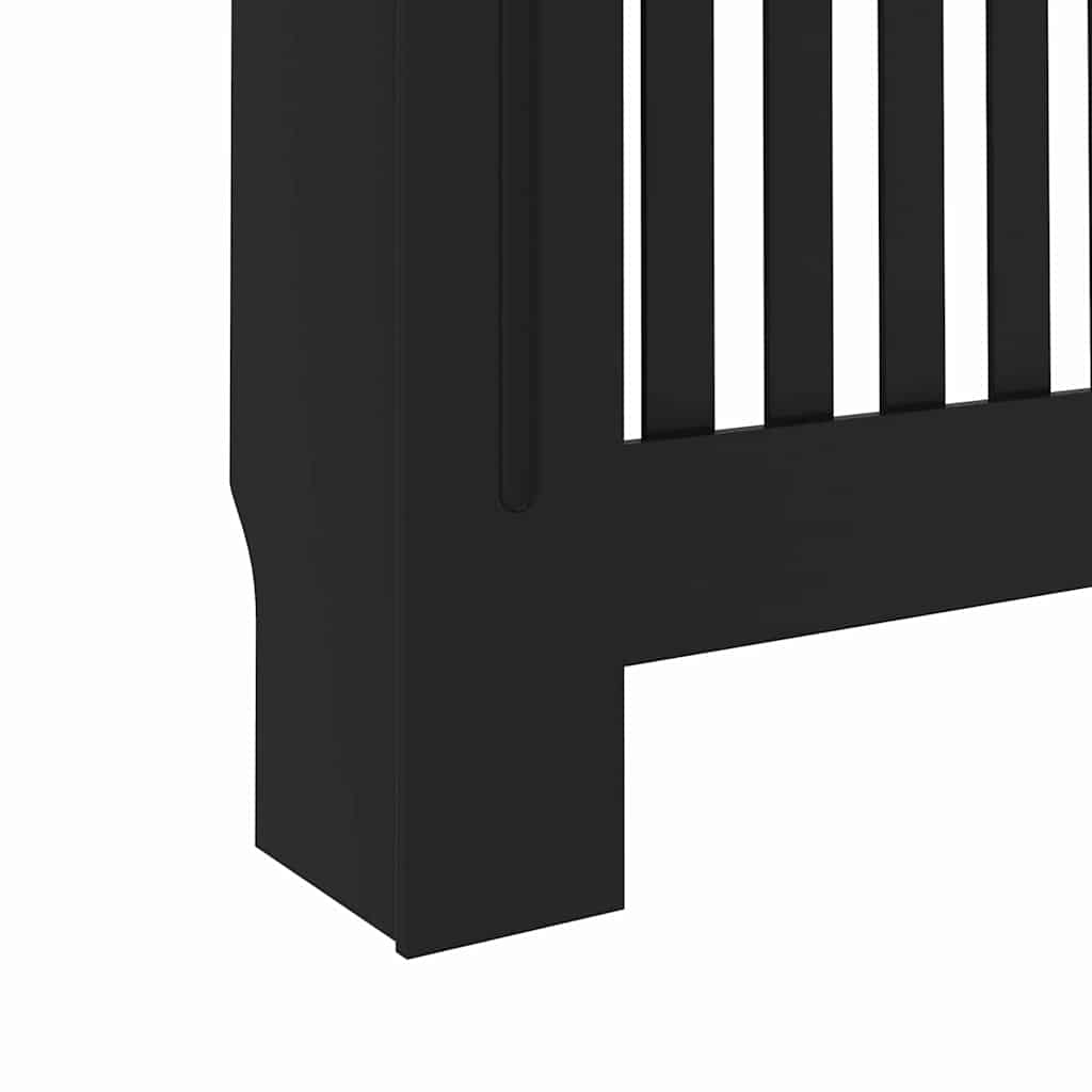 Radiátor fedezék 2 pcs Fekete 152 x 19 x 81,5 cm Szerelt Fa