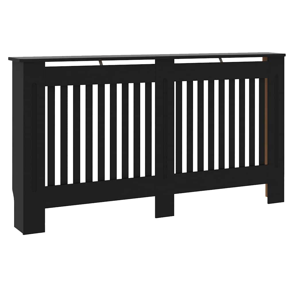 Radiátor fedezék 2 pcs Fekete 152 x 19 x 81,5 cm Szerelt Fa