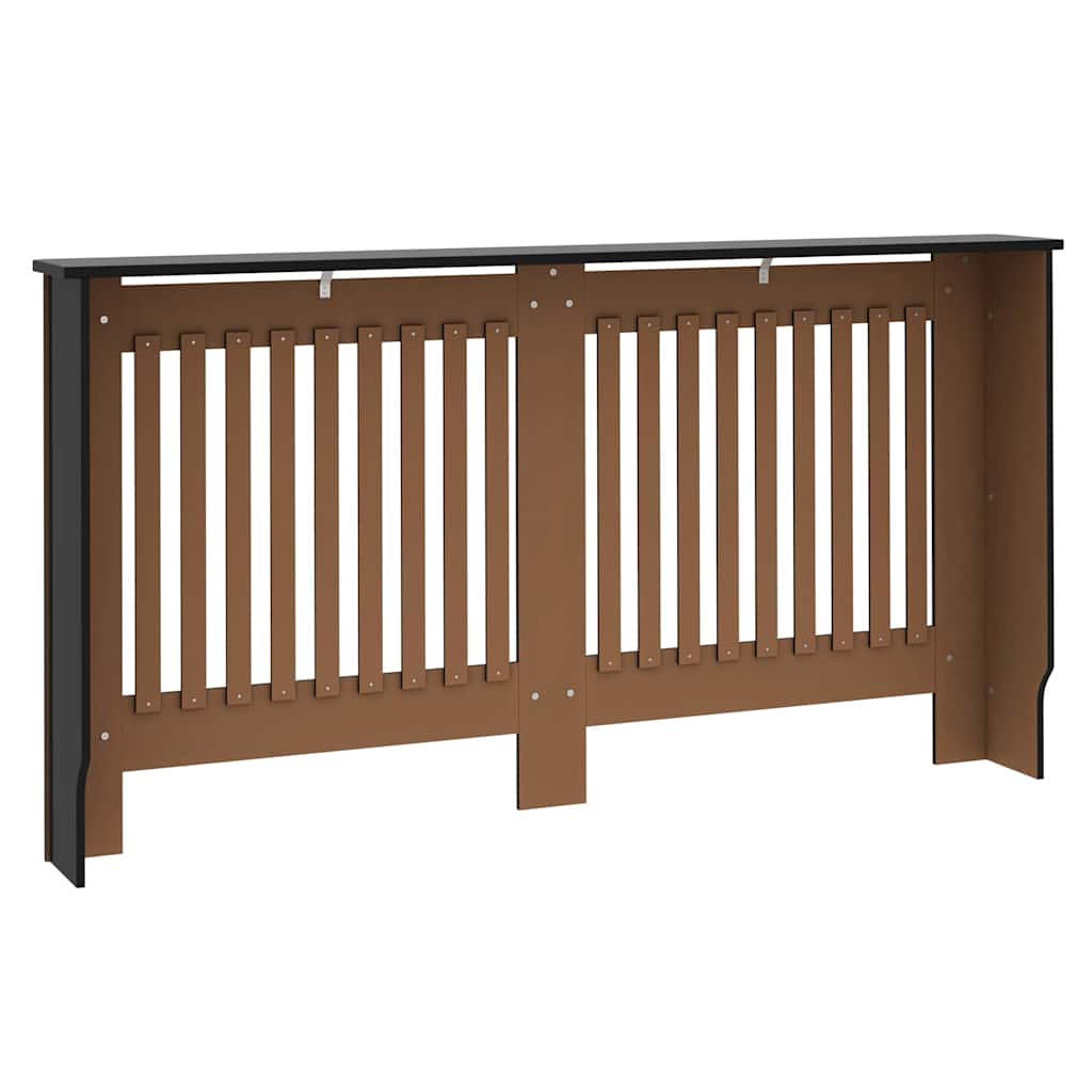 Radiátor fedezék 2 pcs Fekete 152 x 19 x 81,5 cm Szerelt Fa