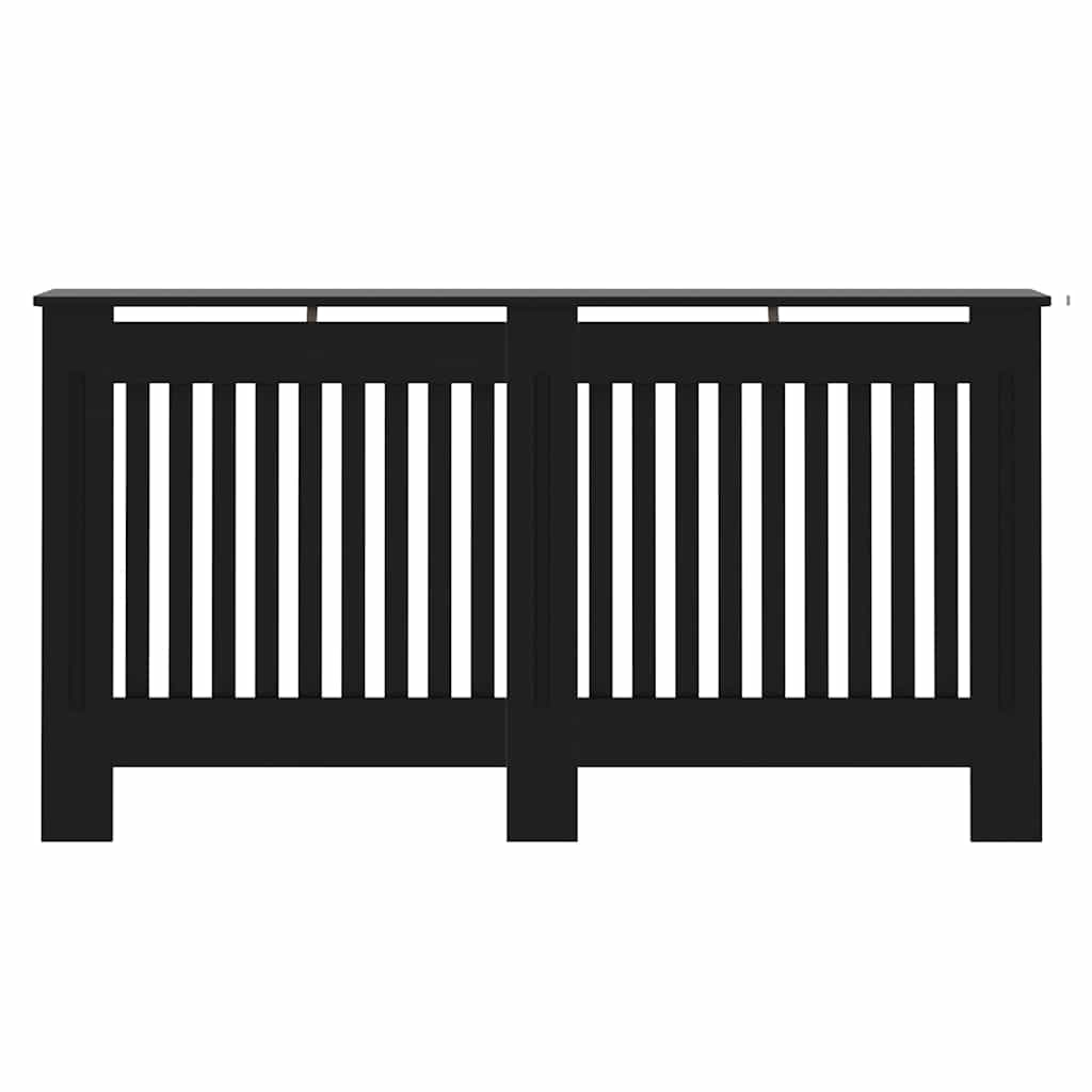Radiátor fedezék 2 pcs Fekete 152 x 19 x 81,5 cm Szerelt Fa