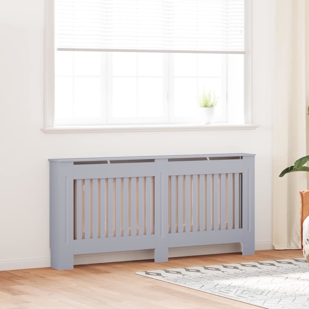 Radiátor fedezék 2 pcs Szürke 172 x 19 x 81,5 cm Szerelt Fa