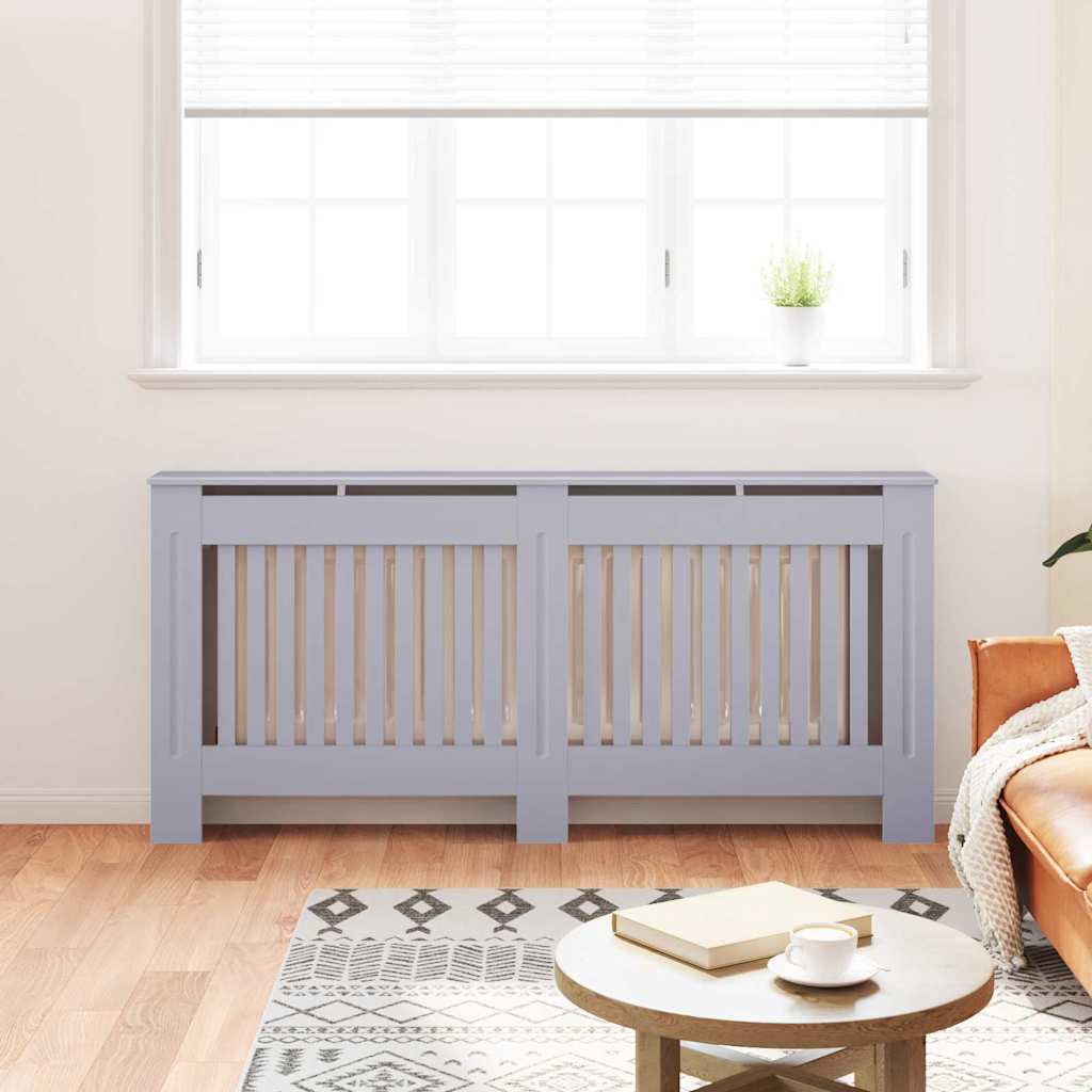 Radiátor fedezék 2 pcs Szürke 172 x 19 x 81,5 cm Szerelt Fa