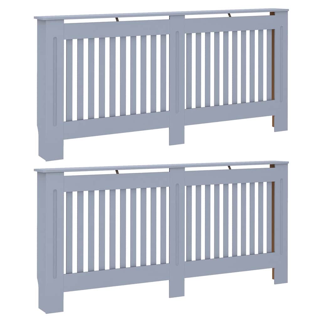 Radiátor fedezék 2 pcs Szürke 172 x 19 x 81,5 cm Szerelt Fa