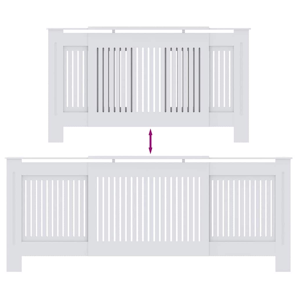 Radiátor fedezék 2 pcs Fehér 205 x 20,5 x 81,5cm Szerelt Fa