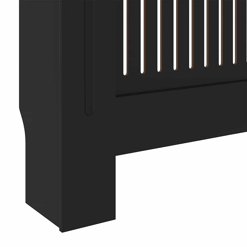 Radiátor fedezék 2 pcs Fekete 205 x 20,5 x 81,5cm Szerelt Fa
