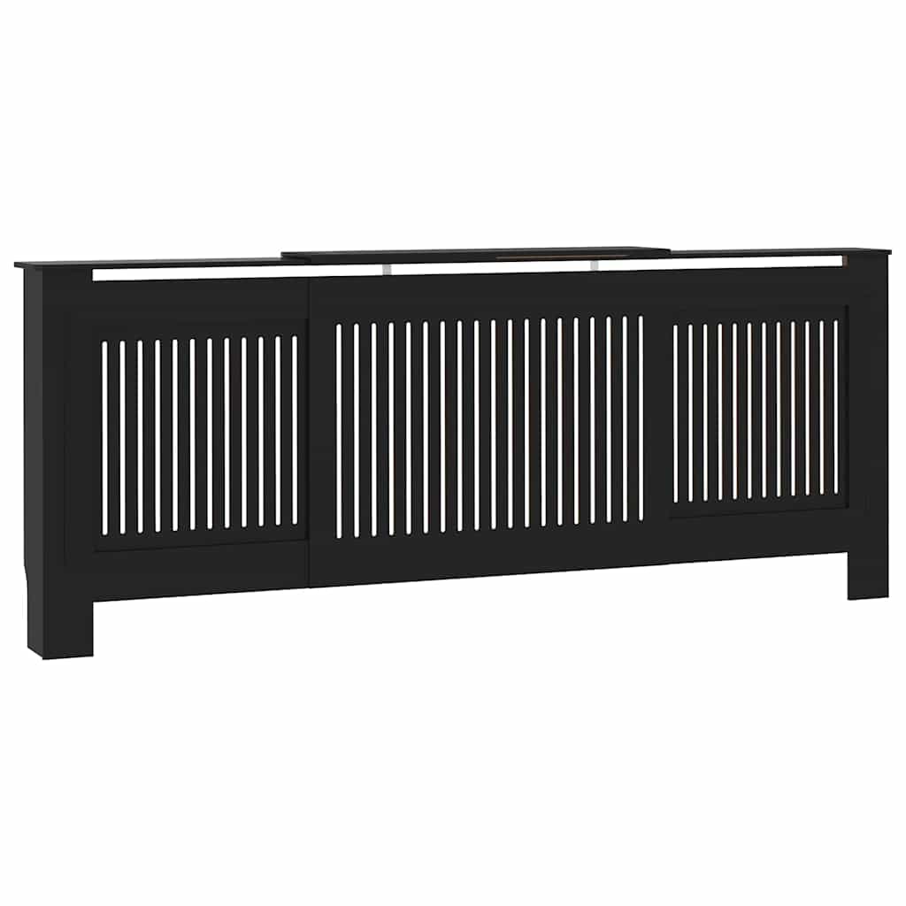 Radiátor fedezék 2 pcs Fekete 205 x 20,5 x 81,5cm Szerelt Fa