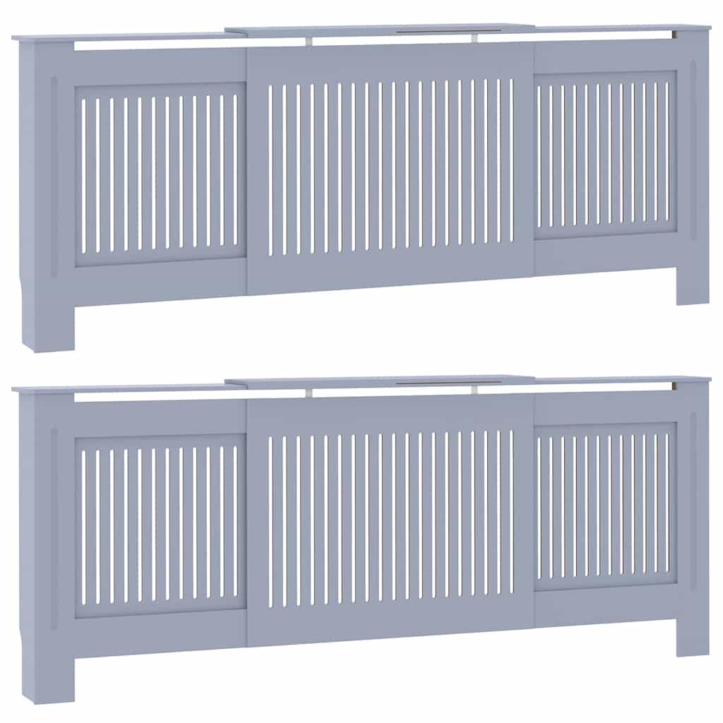 Radiátor fedezék 2 pcs Szürke 205 x 20,5 x 81,5cm Szerelt Fa