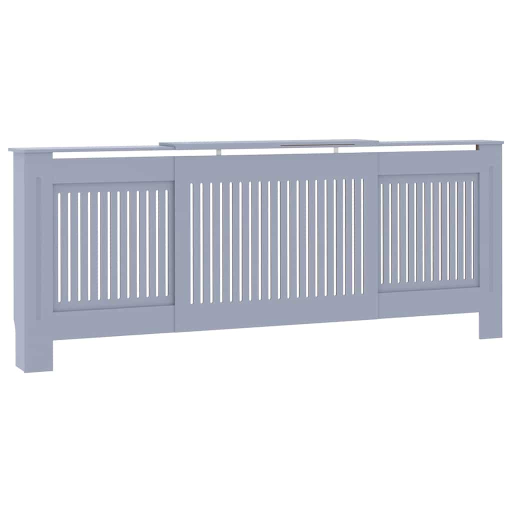 Radiátor fedezék 2 pcs Szürke 205 x 20,5 x 81,5cm Szerelt Fa