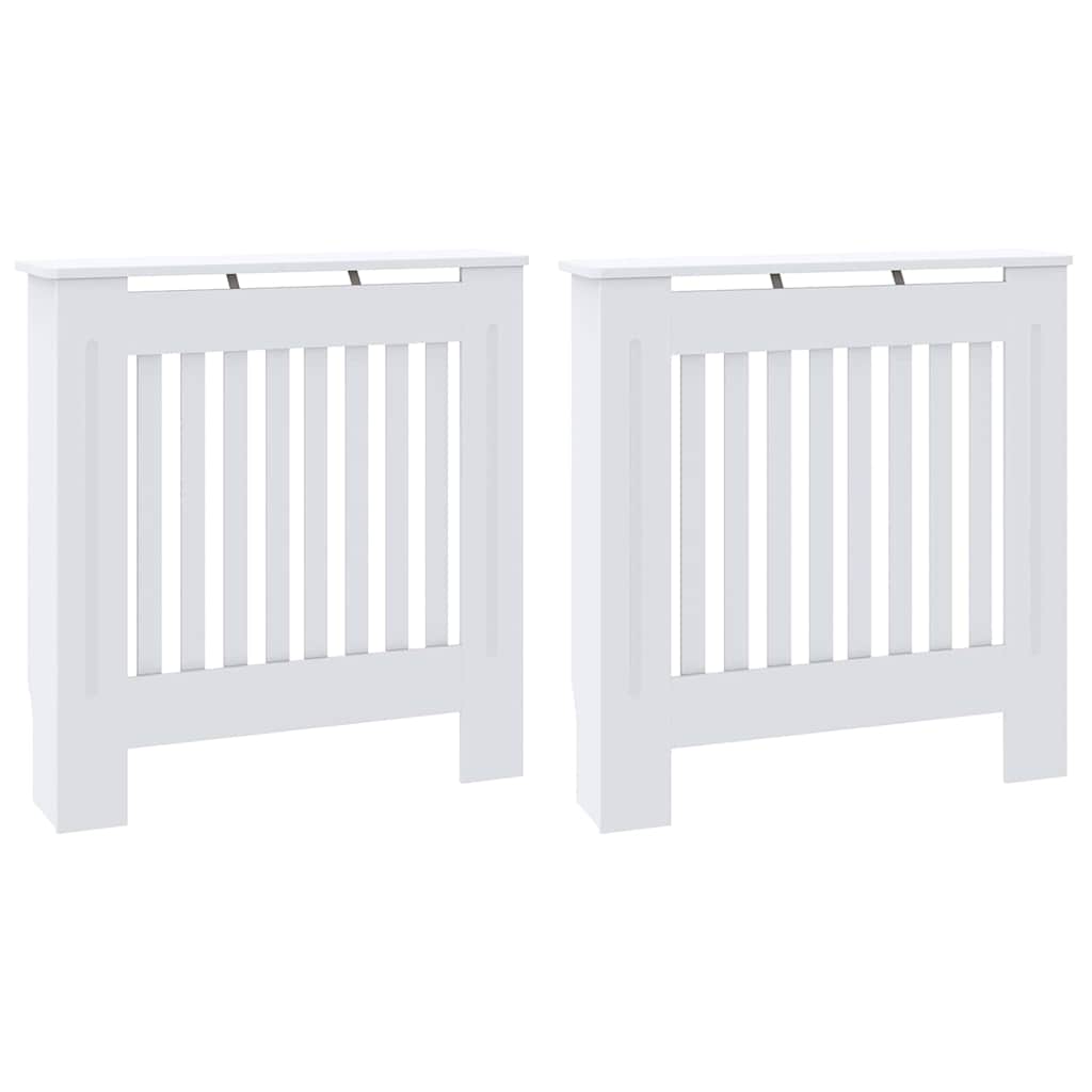 Radiátor fedezék 2 pcs Fehér 78 x 19 x 81,5cm Szerelt Fa