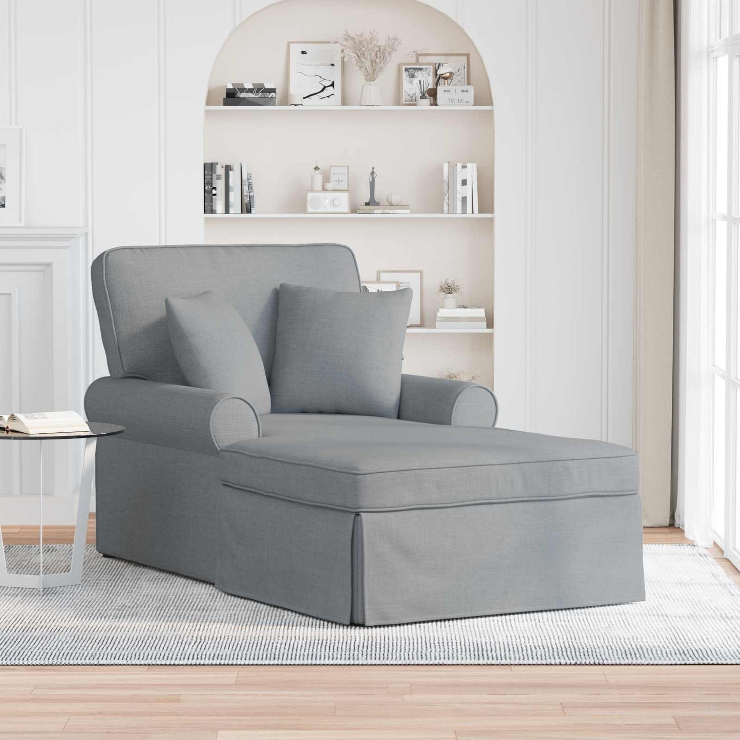 Fotel Loungba Szoknyával párnával 3 pcs Világosszürke szövet
