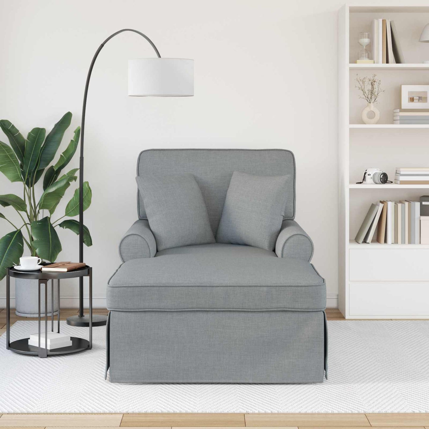 Fotel Loungba Szoknyával párnával 3 pcs Világosszürke szövet