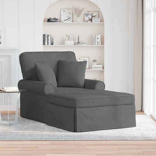 Fotel Loungba Szoknyával párnával 3 pcs Sötétszürke szövet