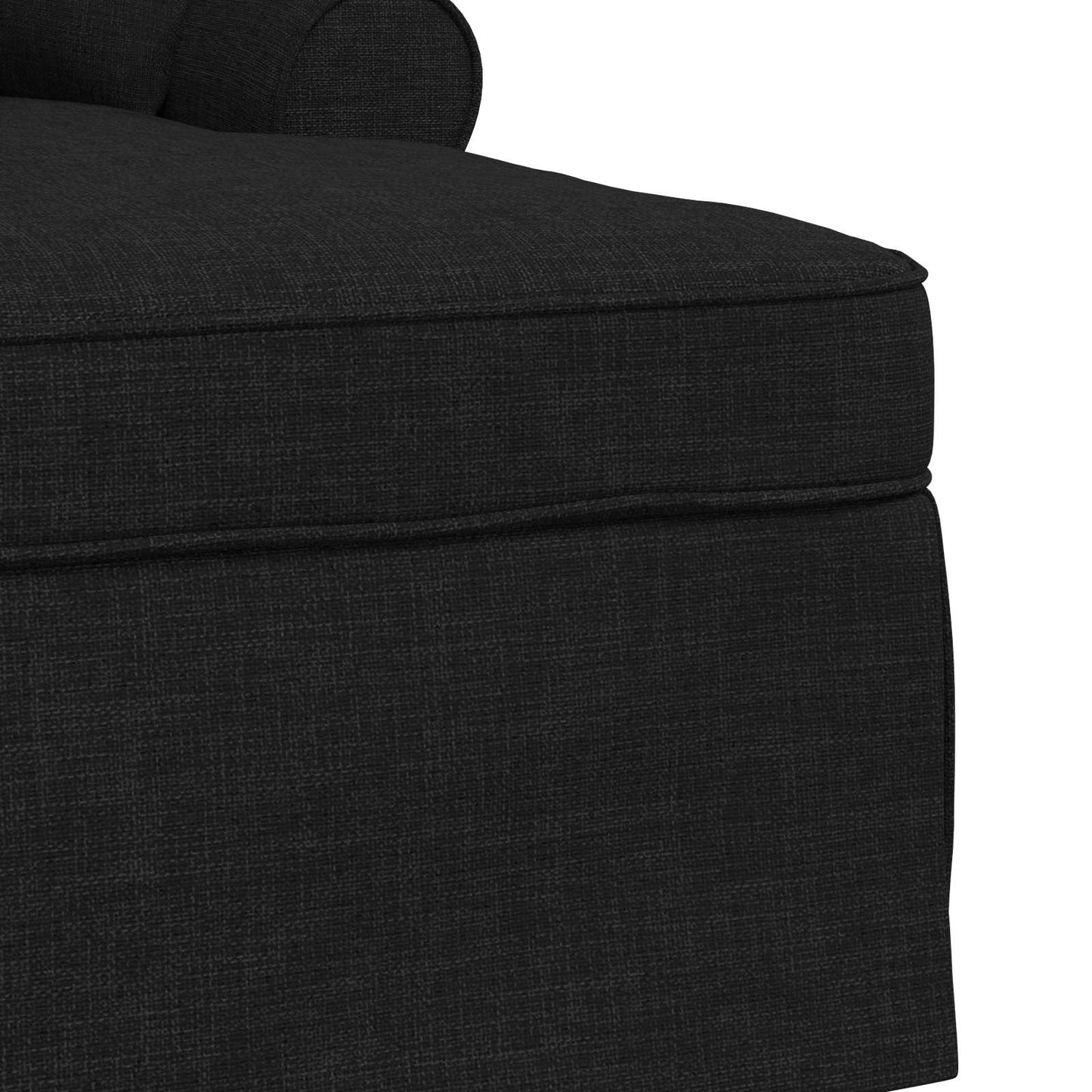 Fotel Loungba Szoknyával párnával párnával 3 pcs Fekete szövet