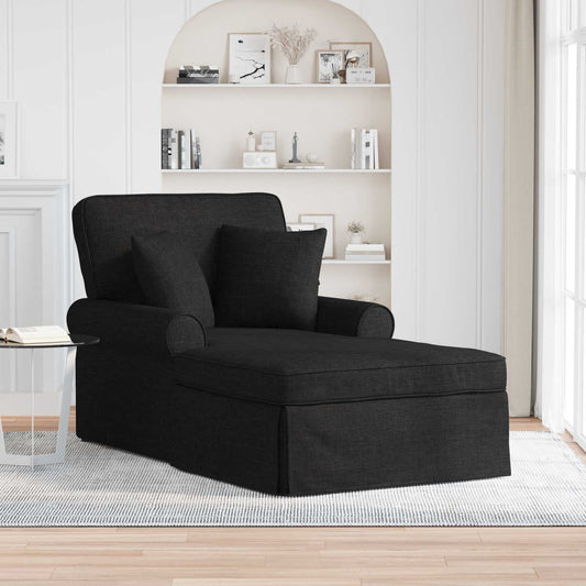 Fotel Loungba Szoknyával párnával párnával 3 pcs Fekete szövet
