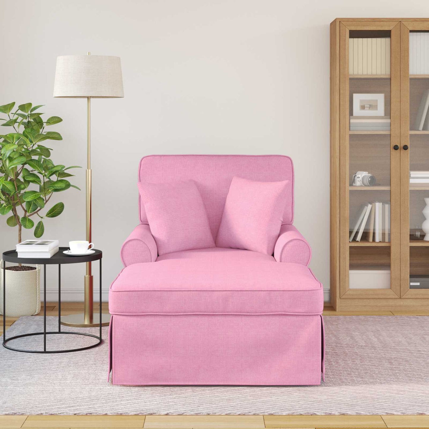 Fotel Loungba Szoknyával párnával 3 pcs Rózsaszín szövet