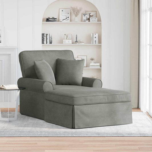 Fotel Loungba Szoknyával 3 pcs Világosszürke Bársonyos szövet