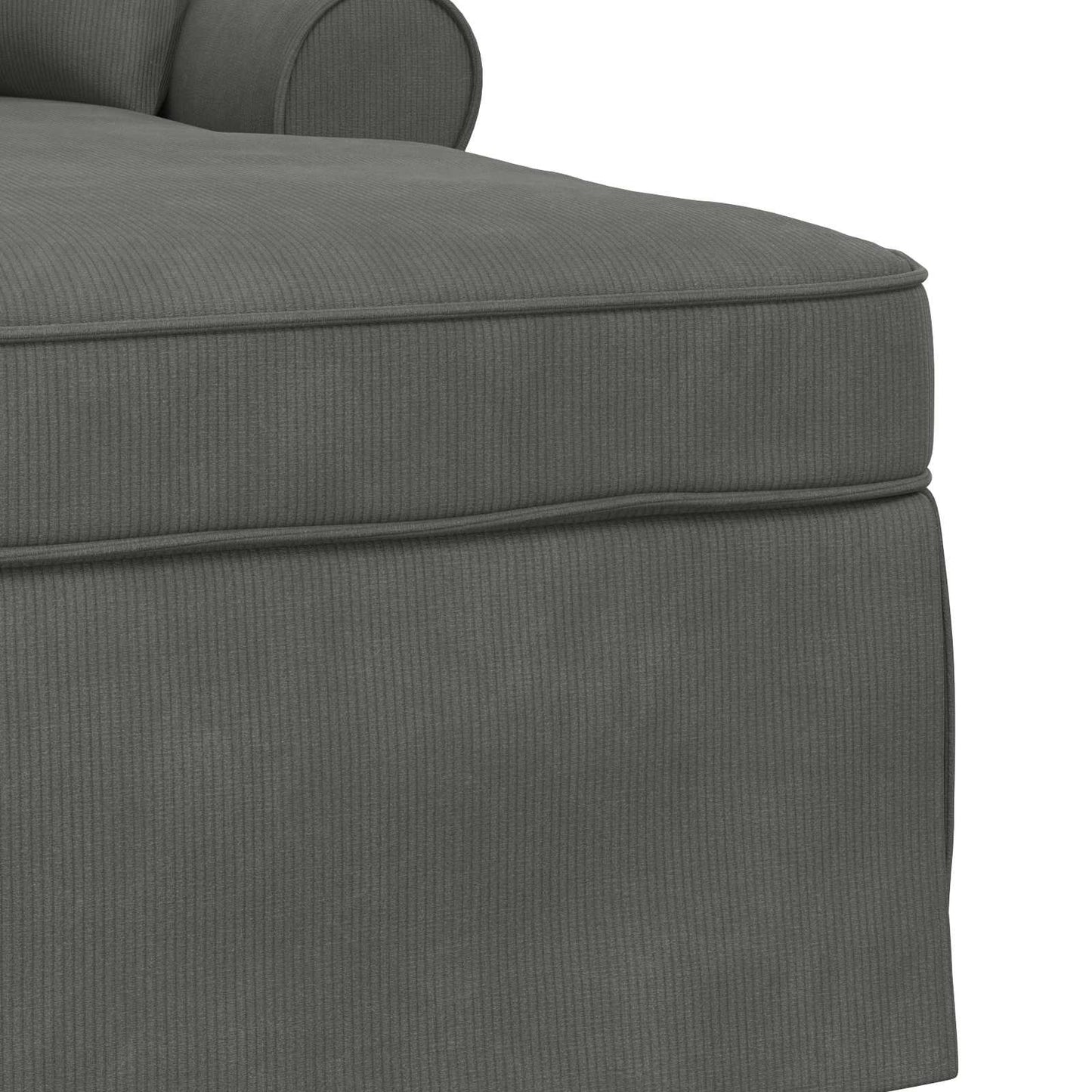 Fotel Loungba Szoknyával 3 pcs Sötétszürke Bársonyos szövet